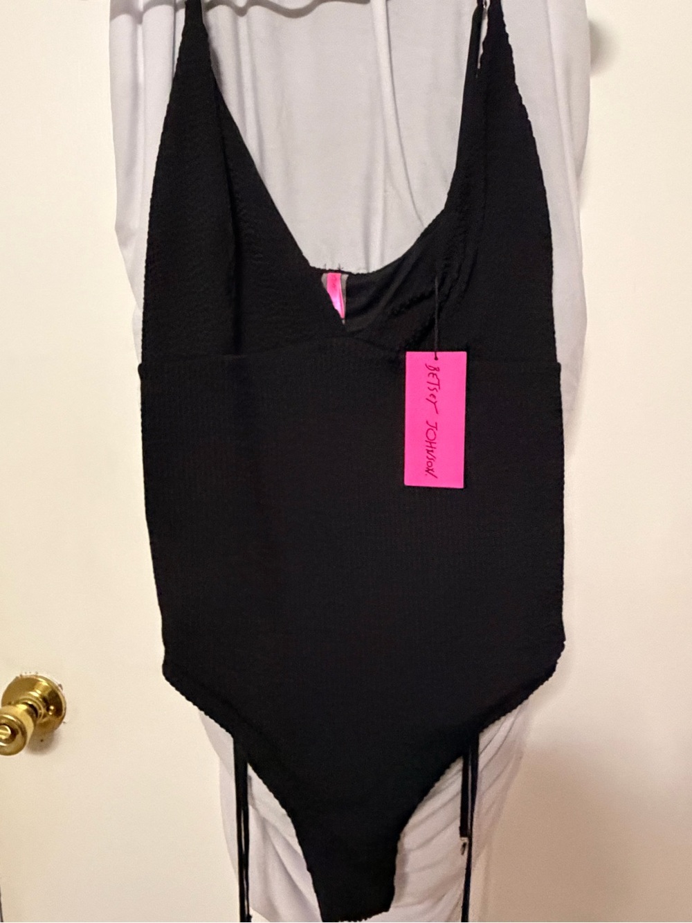 Betsey Johnson Black Kids One-Piece Bodysuit with Pink Tag